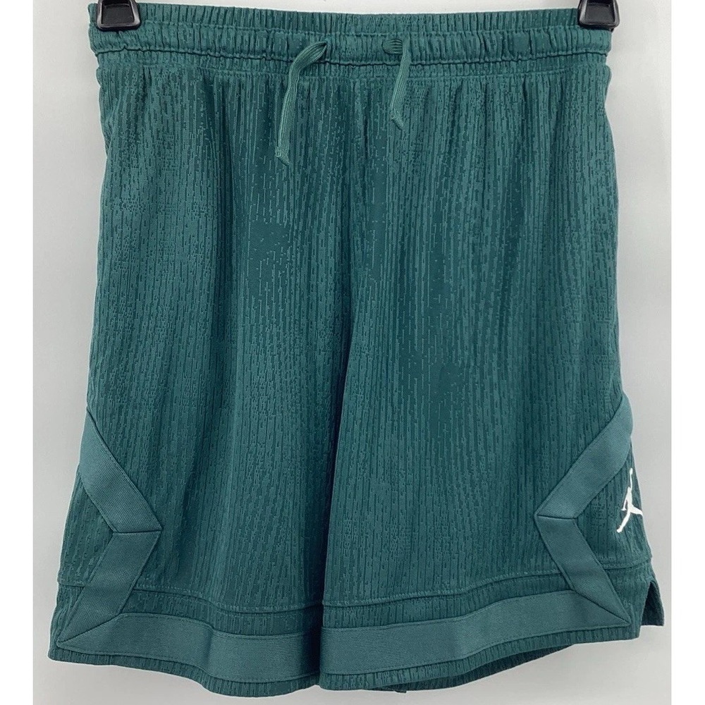 NWT Boys L Youth Nike Jordan Sport Diamond Jacquard Dri-FIT Shorts Green $50